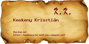 Keskeny Krisztián névjegykártya